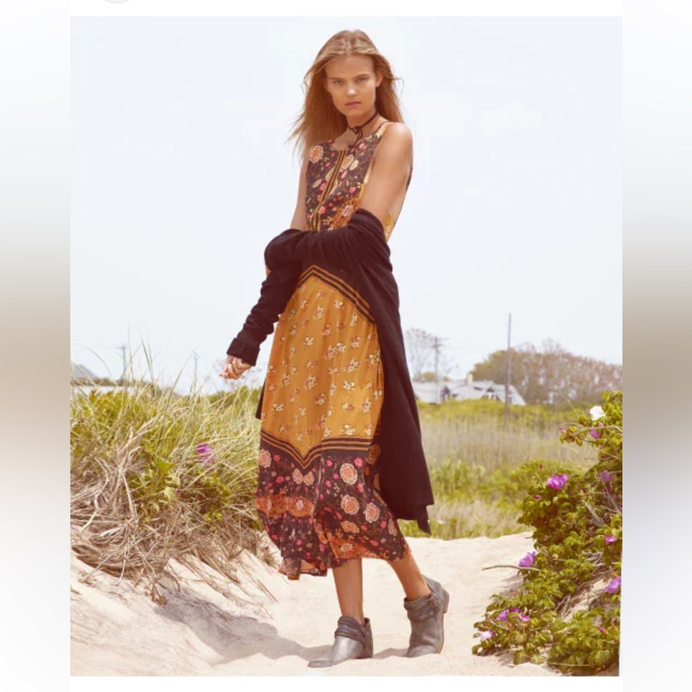 Free People Sunrise Oblivion Dress | Antique Gold